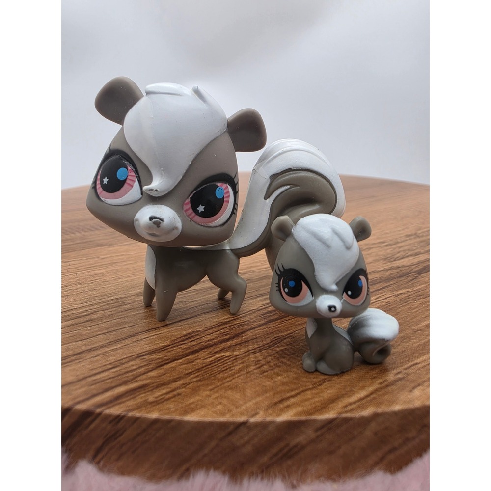 Littlest Pet Shop Skunk Family Set #85 #2694 Accessories Basket Hasbro - Picture 14 of 16